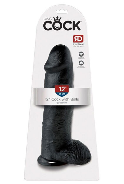Dildo 31 cm Cock 12 inch w/balls black King Cock