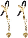 Klamerki Na Sutki Gold Hollow Heart Nipple Clamps Liebe Seele - 2