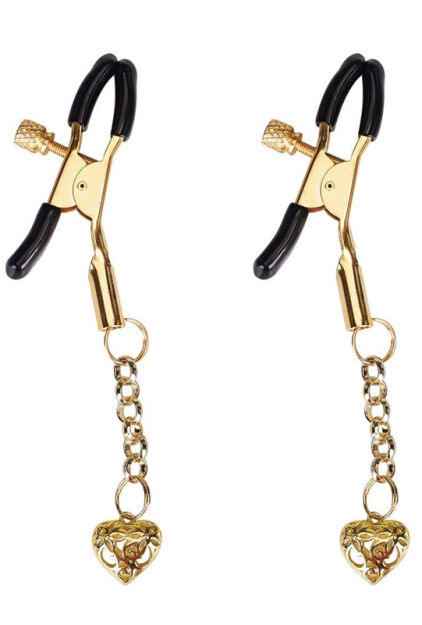 Klamerki Na Sutki Gold Hollow Heart Nipple Clamps Liebe Seele
