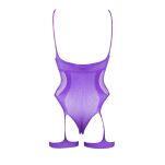 Body Open-Cup Strappy Teddy Purple OS Le Desir - 9