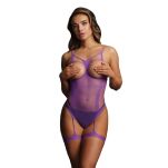 Body Open-Cup Strappy Teddy Purple OS Le Desir - 2