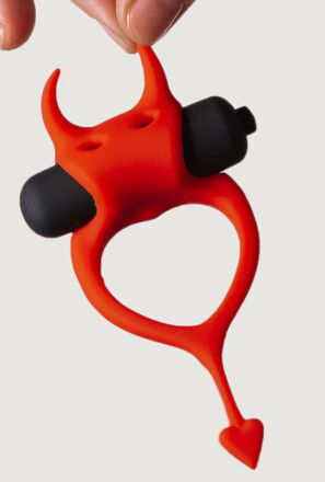 Wibrujący Pierścień Devol Cockring Red Adrien Lastic