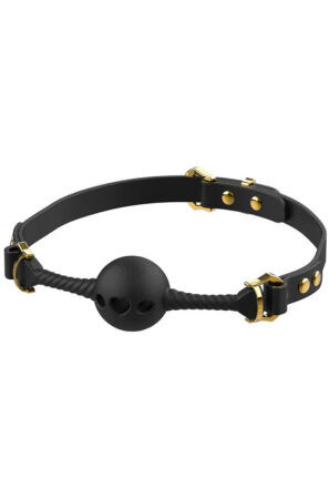 Czarny Knebel Middle Heart-Shaped Breathable Mouth Gag UPKO