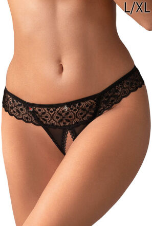 Shibu stringi otwarte czarne L/XL Obsessive