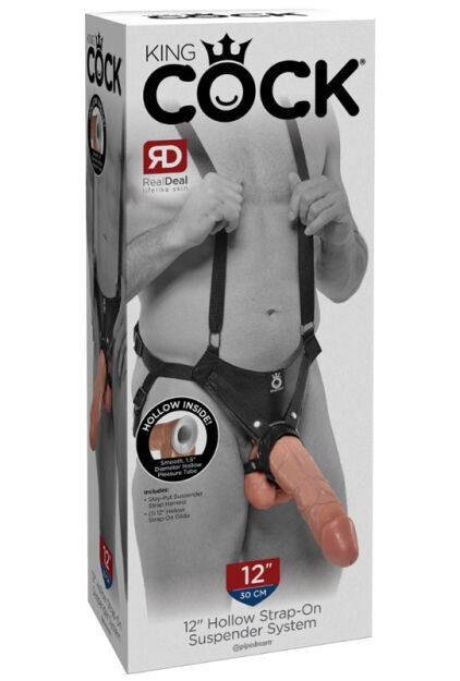 Uprząż Z Dildo King Cock 12 Hollow Strap On Suspender System Pipedream