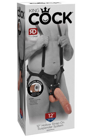 Uprząż Z Dildo King Cock 12 Hollow Strap On Suspender System Pipedream