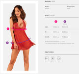 Lacelove Babydoll Koszulka i stringi - 7