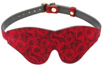 Maska Kinbaku Ukiyoe Red Rosy Lamb Leather Blindfold Liebe Seele - 2