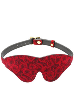Maska Kinbaku Ukiyoe Red Rosy Lamb Leather Blindfold Liebe Seele