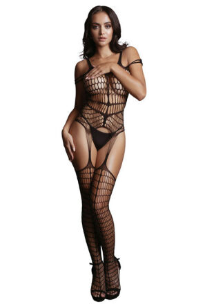 Shredded Bodystocking Black O/S