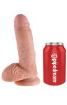 7' Cock With Balls Flesh Dildo Z Jądrami Cieliste 18Cm King Cock - 5