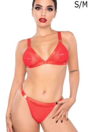 Komplet Bielizn Spicy Bra & Briefs Red S/M Kinky Diva