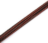 Liebe Seele Wine Red and Black Leather Cat O Nine Tails Whip - 4