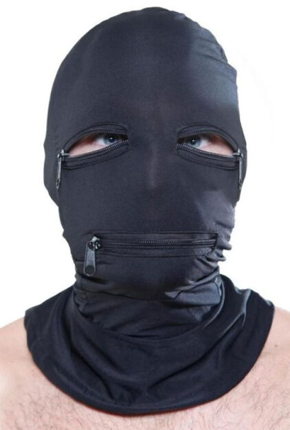 Kaptur z zamkami Zipper Face Hood Fetish Fantasy Series