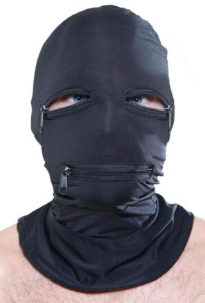 Kaptur z zamkami Zipper Face Hood Fetish Fantasy Series