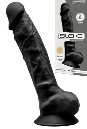 Silikonowe Dildo Model 1 23,7 Cm Black Silexd