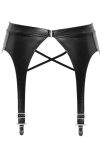 Pas do pończoch F277 Garter belt powerwetlook XL Noir Handmade - 8
