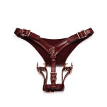 Wine Red Delux Strap On Forced Orgasm Harness Belt Liebe Seele - 3