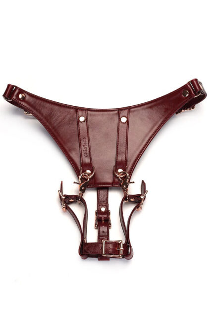 Liebe Seele Wine Red Delux Strap on Forced Orgasm Harness Belt