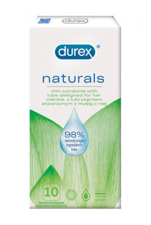 Cienkie Prezerwatywy Z Naturalnym Lubrykantem Naturals 10Szt Durex
