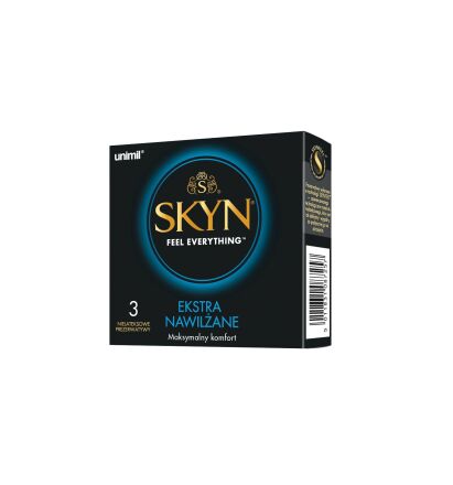 Skyn Ekstra Nawilżane Prezerwatywy Nielateksowe 3 Szt. Unimil