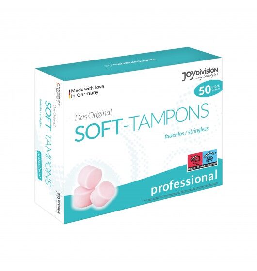 Opakowanie Zbiorcze Tamponów Bezsznurkowych Soft-Tampons Normal Professional Box Of 50 JoyDivision
