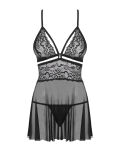 Babydoll Ze Stringami Czarny 2Xl/3Xl Obsessive - 4
