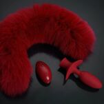 Korek analny Swinging&Vibrating Anal Plug With Fox Fur Tail Red Upko - 2