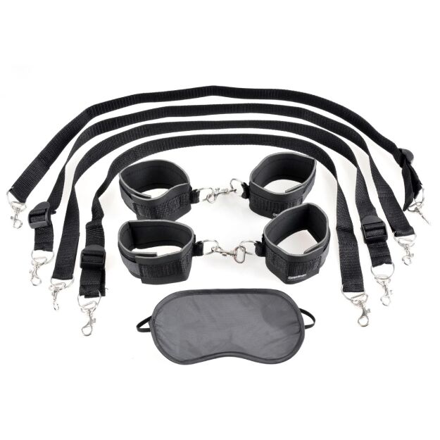Zestaw do krępowania Cuff & Tether Set - Black Fetish Fantasy Series