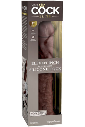 Dildo 28Cm King Cock Elite Dual Density Silicone Cock Brown Pipedream