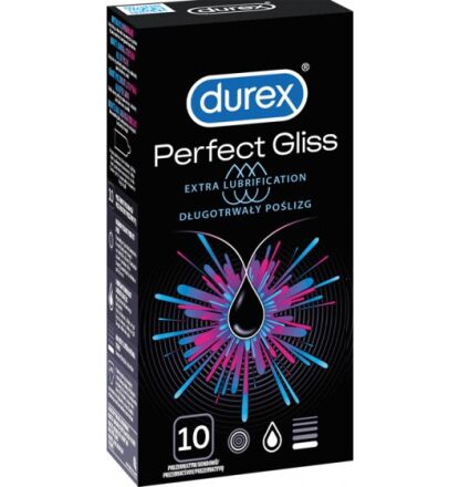 Prezerwatywy Z Dużą Ilością Lubrykantu Perfect Gliss 10 Szt. Durex