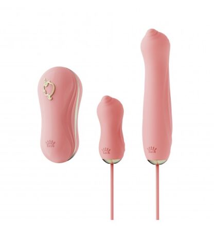 Zestaw bezdotykowy stymulator łechtaczki wraz z dwoma wibratorami Zalo Unicorn Set Strawberry Pink