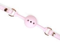 Knebel White & Pink Fairy Goat Leather Ball Gag Liebe Seele - 3