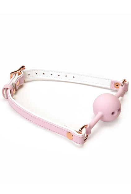 Knebel White & Pink Fairy Goat Leather Ball Gag Liebe Seele