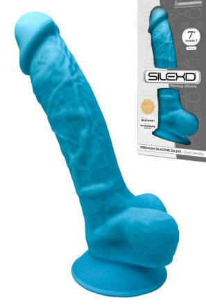 Silikonowe Dildo Model 1 18 Cm Blue Silexd