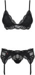 810-Seg Komplet Bielizny Czarny S/M Obsessive - 8
