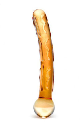 Pomarańczowe Żebrowane Szklane Dildo Orange Tickler S Dildo Glas