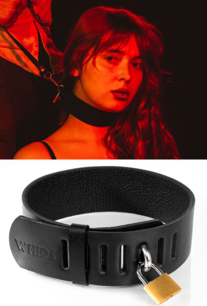 Obroża z kłódką czarna L Primal Bond Whips