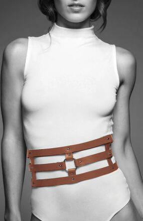Paski podkreślające talię Bijoux Indiscrets Maze Wide Belt Brown