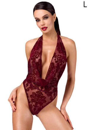 Body F386 Kink Royal cascade bodysuit L Noir Handmade