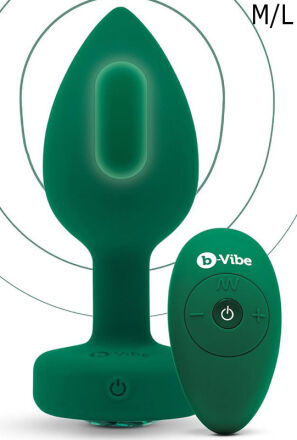 Korek analny Vibrating Jewel Plug M/L Emerald Green b-Vibe