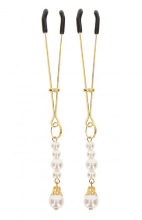 Zaciski Na Sutki Tweezers With Pearls Gold Taboom