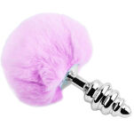 Korek Analny Z Ogonkiem Metal Anal Fluffy Twist Plug Lila M Alive - 2