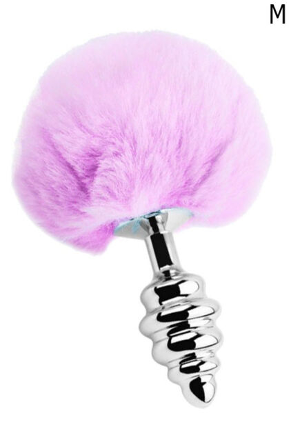 Korek Analny Z Ogonkiem Metal Anal Fluffy Twist Plug Lila M Alive
