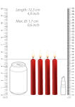 Teasing Wax Candles 4-Pack Red - Czerwony Zestaw Świec Do Bdsm Ouch! by Shots - 5