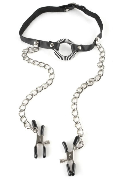 Zaciski Na Sutki Fetish Fantasy Series O-Ring Gag Nipple Clamps Pipedream