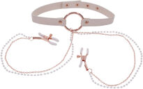 S&M Peaches ‘N Creame Collar With Nipple Clamps Sportsheets - 2