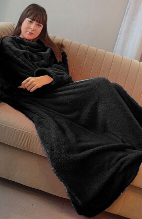 Koc z rękawami czarny