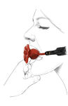 Silikonowy Knebel W Kształcie Róży Z Czarnymi Paskami Zalo & Upko Doll Series Rose Ball Gag UPKO - 5