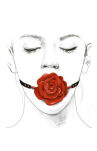 Silikonowy Knebel W Kształcie Róży Z Czarnymi Paskami Zalo & Upko Doll Series Rose Ball Gag UPKO - 4